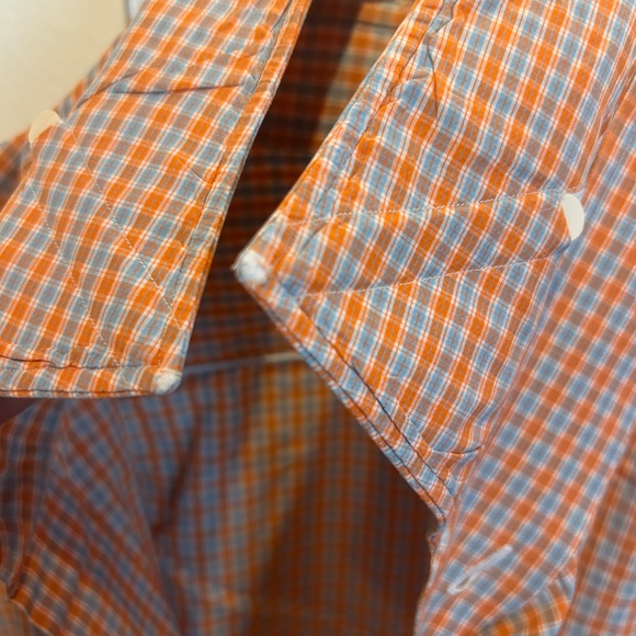 Kiton Orange Grey Spread Collar Dress Shirt 15.5 - Picture 5 of 7